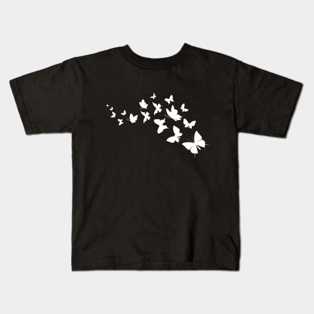 Butterfly Pattern White Kids T-Shirt by Ken Adams Store